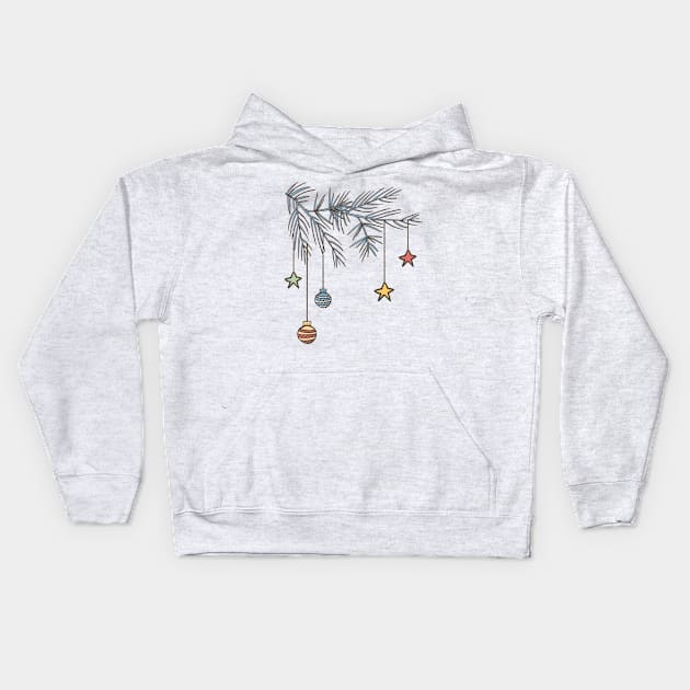 Retro Ornament Branch Kids Hoodie by SWON Design